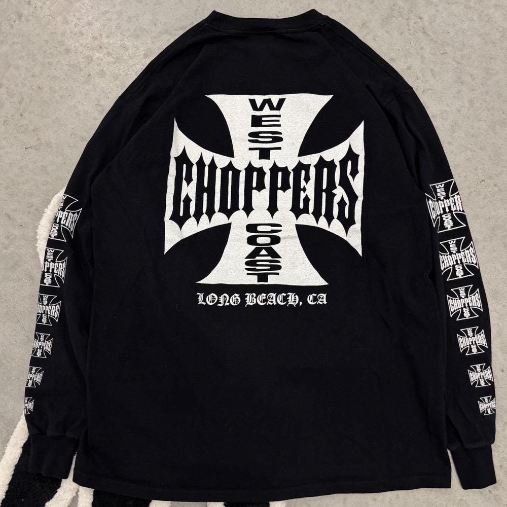 West Coast Choppers Long Beach CA Long Sleeve Graphic Tee Black XL